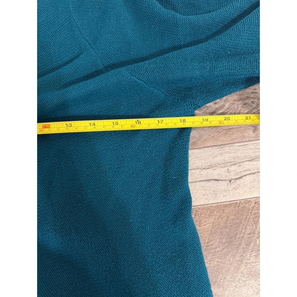 Lilly Pulitzer Teal Open Front Fringe Cardigan Sweater L Boho Coast‎